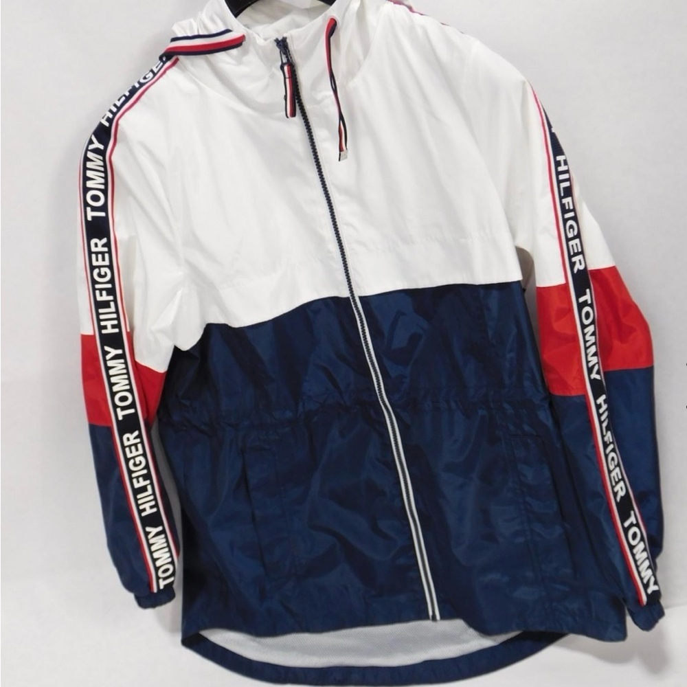 Tommy Hilfiger Men's White and Blue Jacket